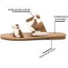 katliu Women’s Flat Sandals Two Strap Slide Sandals Open Toe(Cow Print Brown)