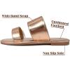 katliu Women’s Flat Sandals Two Strap Slide Sandals Open Toe(Rose Gold)