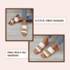 katliu Women’s Flat Sandals Two Strap Slide Sandals Open Toe(Snow White)