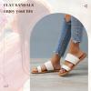 katliu Women’s Flat Sandals Two Strap Slide Sandals Open Toe(Snow White)
