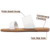 katliu Women’s Flat Sandals Two Strap Slide Sandals Open Toe(Snow White)