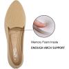 katliu Women’s Flats Knit Comfort Pointed Toe Ballet Flats Shoes Casual Slip On Shoes(Apricot)