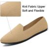 katliu Women’s Flats Knit Comfort Pointed Toe Ballet Flats Shoes Casual Slip On Shoes(Apricot)