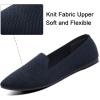 katliu Women’s Flats Knit Comfort Pointed Toe Ballet Flats Shoes Casual Slip On Shoes(Dark Blue)