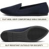 katliu Women’s Flats Knit Comfort Pointed Toe Ballet Flats Shoes Casual Slip On Shoes(Dark Blue)