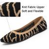 katliu Women’s Flats Knit Comfort Pointed Toe Ballet Flats Shoes Casual Slip On Shoes(Stripes Black)