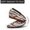 katliu Women’s Flats Knit Comfort Pointed Toe Ballet Flats Shoes Casual Slip On Shoes(Stripes Brown)