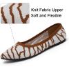 katliu Women’s Flats Knit Comfort Pointed Toe Ballet Flats Shoes Casual Slip On Shoes(Stripes Brown)