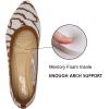 katliu Women’s Flats Knit Comfort Pointed Toe Ballet Flats Shoes Casual Slip On Shoes(Stripes Brown)