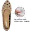 katliu Women’s Flats Knit Comfort Pointed Toe Ballet Flats Shoes Casual Slip On Shoes(Tan)
