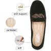 katliu Women’s Loafers Comfortable Slip On Flat Shoes Suede Moccasin Slippers Black