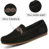 katliu Women’s Loafers Comfortable Slip On Flat Shoes Suede Moccasin Slippers Black