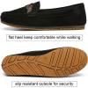 katliu Women’s Loafers Comfortable Slip On Flat Shoes Suede Moccasin Slippers Black