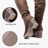 katliu Women’s Thigh High Boots Sexy Stacked Block Heel Boots Over the Knee(Brown)