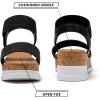katliu Women’s Wedge Platform Sandals Elastic Ankle Strap Cork Platform Sandals