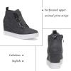 katliu Women’s Wedge Sneakers Platform Wedge Shoes Animal Print Wedge Booties Dark grey