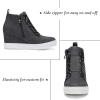 katliu Women’s Wedge Sneakers Platform Wedge Shoes Animal Print Wedge Booties Dark grey