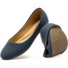 katliu Women Comfort Flats Round Toe Ballet Flats Slip on Walking Flat Shoes(Navy)