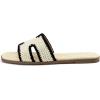 Rihero Women’s Dressy Flat Sandals Comfortable Slip On Leather Slide Sandals(Cream)