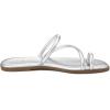 Rihero Women’s Slide Sandals Comfortable Square Toe Beach Slip On Strappy Thong Flat Sandals(Silver)