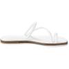 Rihero Women’s Slide Sandals Comfortable Square Toe Beach Slip On Strappy Thong Flat Sandals(White)
