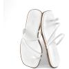 Rihero Women’s Slide Sandals Comfortable Square Toe Beach Slip On Strappy Thong Flat Sandals(White)