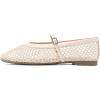 Rihero Mesh Ballet Flats for Women Comfortable Square Toe Ballerina Flats Buckle Strap Casual Fishnet Flat Shoes(Nude)