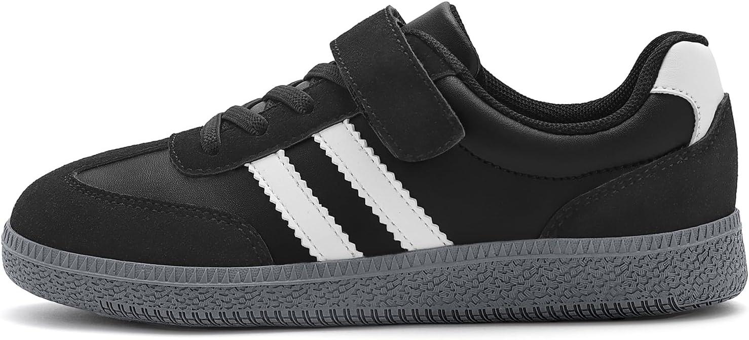 imageRihero Girls Sneakers Kids Cute School Uniform Shoes Slip on Walking Sneakers for Little KidBig KidBlack