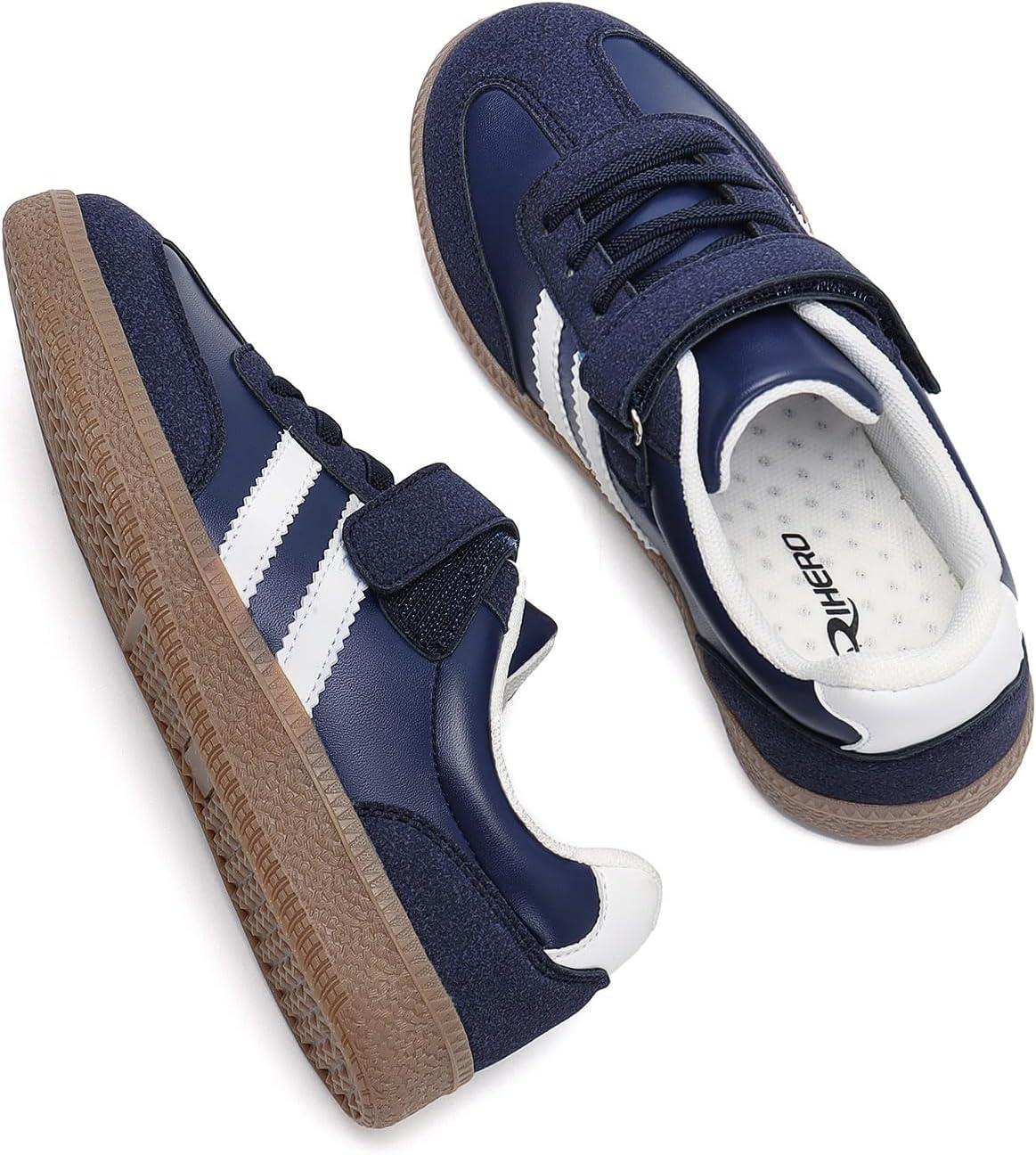 imageRihero Girls Sneakers Kids Cute School Uniform Shoes Slip on Walking Sneakers for Little KidBig KidNavy