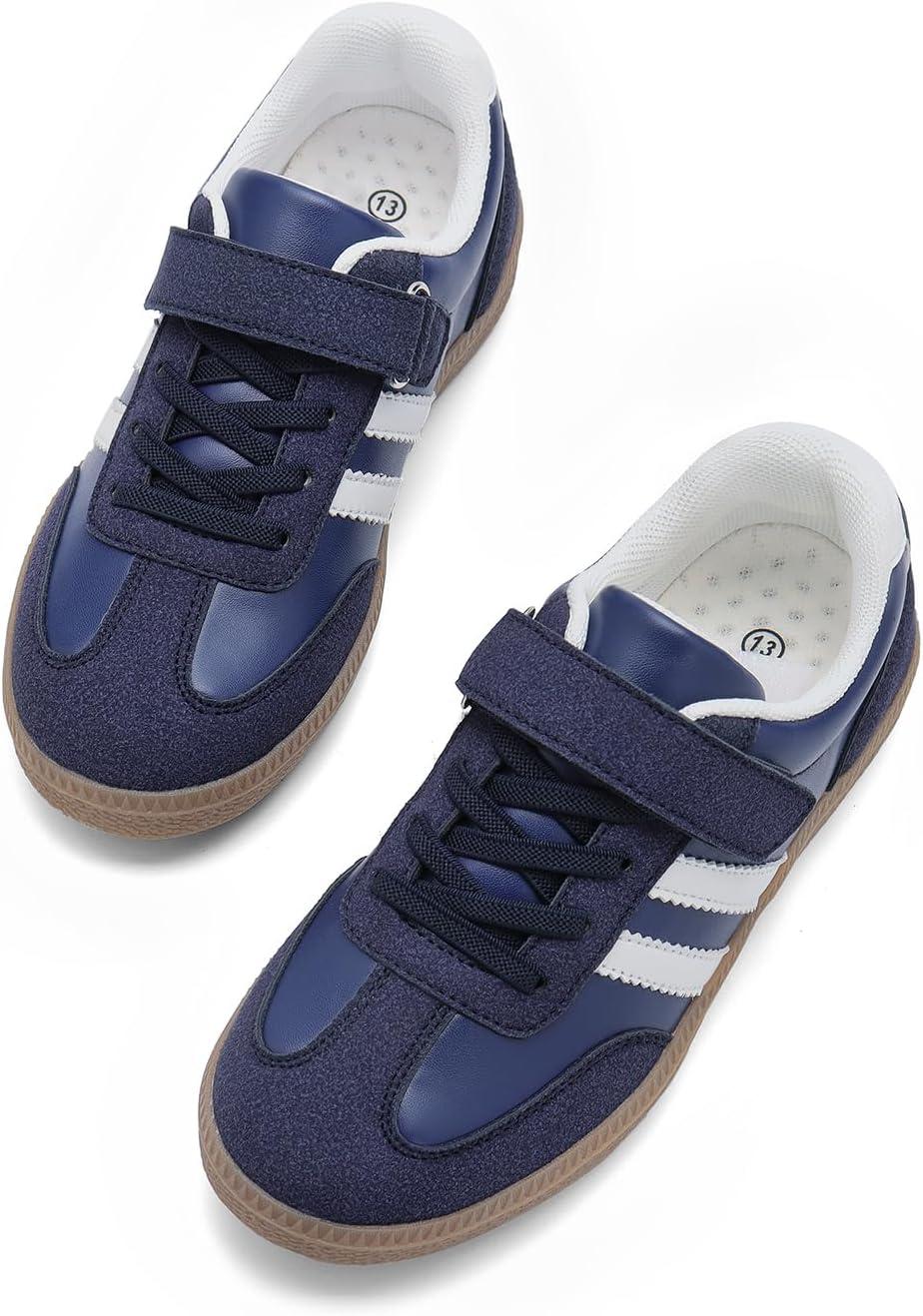 imageRihero Girls Sneakers Kids Cute School Uniform Shoes Slip on Walking Sneakers for Little KidBig KidNavy