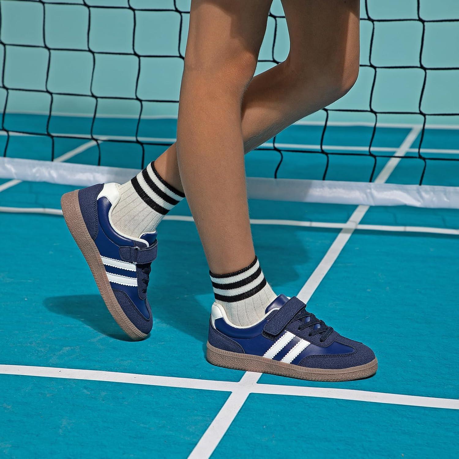 imageRihero Girls Sneakers Kids Cute School Uniform Shoes Slip on Walking Sneakers for Little KidBig KidNavy