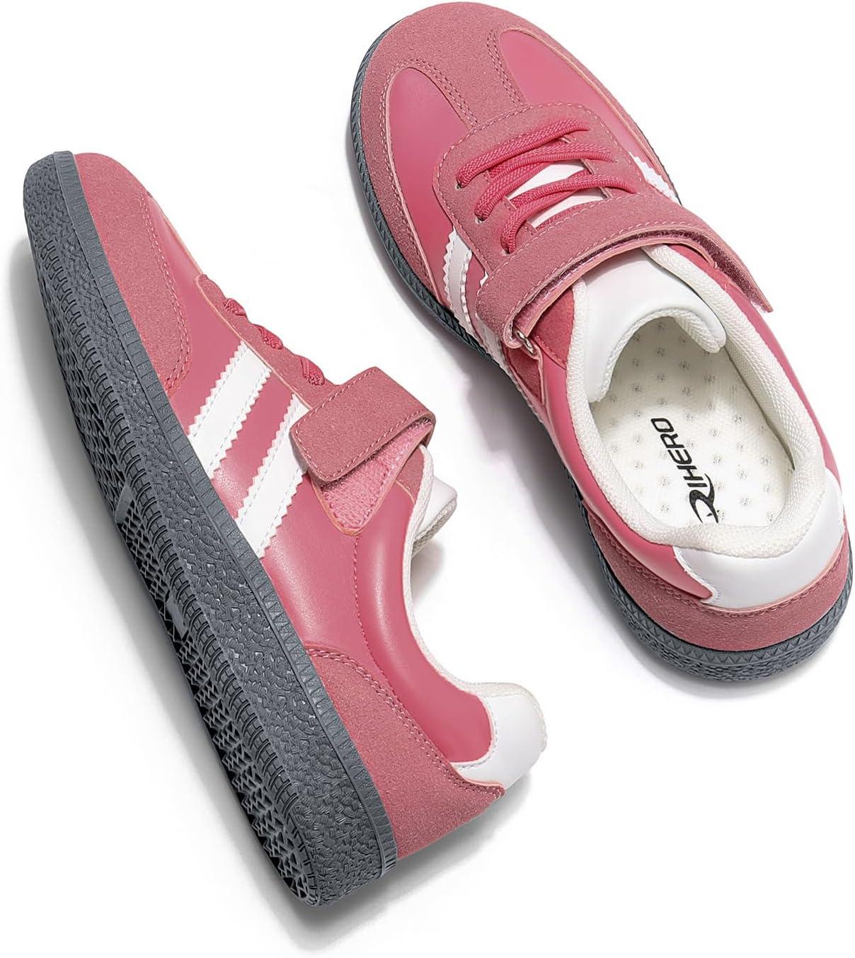 imageRihero Girls Sneakers Kids Cute School Uniform Shoes Slip on Walking Sneakers for Little KidBig KidPink