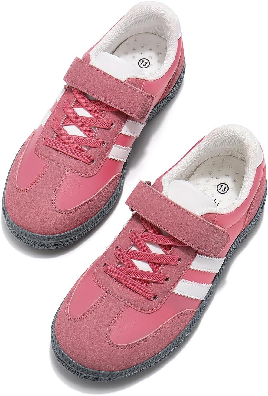 imageRihero Girls Sneakers Kids Cute School Uniform Shoes Slip on Walking Sneakers for Little KidBig KidPink