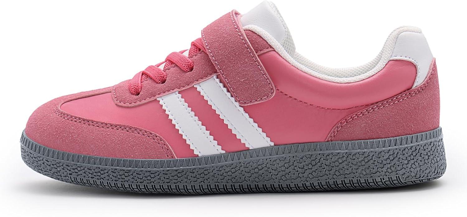 imageRihero Girls Sneakers Kids Cute School Uniform Shoes Slip on Walking Sneakers for Little KidBig KidPink