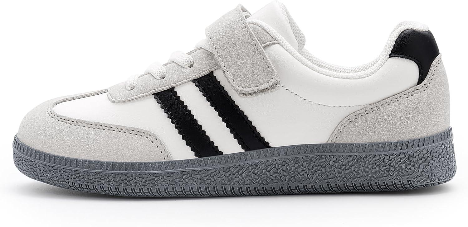 imageRihero Girls Sneakers Kids Cute School Uniform Shoes Slip on Walking Sneakers for Little KidBig KidWhite