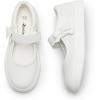 Rihero Girls Sneakers Kids School Uniform Mary Jane Shoes Casual Walking Shoes for Toddler Little Big Kids(White)