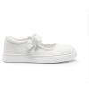 Rihero Girls Sneakers Kids School Uniform Mary Jane Shoes Casual Walking Shoes for Toddler Little Big Kids(White)