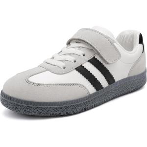 Rihero Girls Sneakers Kids Cute School Uniform Shoes Slip on Walking Sneakers for Little Kid/Big Kid(White)