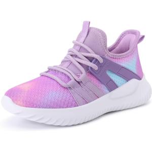 Rihero Kids Girls Tennis Shoes Kids Running Shoes Purple