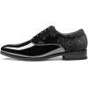 Rihero Men’s Dress Oxford Shoes Classic Formal Patent Leather Lace-up Tuxedo Shoes(Black)