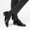 Rihero Men’s Dress Oxford Shoes Classic Formal Patent Leather Lace-up Tuxedo Shoes(Black)