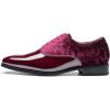 Rihero Men’s Dress Oxford Shoes Classic Formal Patent Leather Lace-up Tuxedo Shoes(Wine Red)