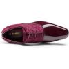 Rihero Men’s Dress Oxford Shoes Classic Formal Patent Leather Lace-up Tuxedo Shoes(Wine Red)