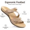 Rihero Women’s Orthopedic Arch Support Flat Sandals Comfortable Casual Slide Sandals with Adjustable Strap for Summer Walking(Nude)