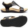 Rihero Women’s Orthopedic Arch Support Sandals Orthotic Comfortable Casual Flat Sandals for Summer Beach Walking(Black)