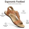Rihero Women’s Orthopedic Arch Support Sandals Orthotic Comfortable Casual Flat Sandals for Summer Beach Walking(Caramel)