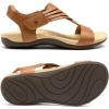 Rihero Women’s Orthopedic Arch Support Sandals Orthotic Comfortable Casual Flat Sandals for Summer Beach Walking(Caramel)
