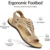 Rihero Women’s Orthopedic Arch Support Sandals Orthotic Comfortable Casual Flat Sandals for Summer Beach Walking(Nude)