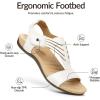 Rihero Women’s Orthopedic Arch Support Sandals Orthotic Comfortable Casual Flat Sandals for Summer Beach Walking(White)
