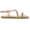 Rihero Women’s Strappy Flat Sandals Summer Lace Up Open Toe Comfortable Slip-On Ankle Strap Sandals(Nude)